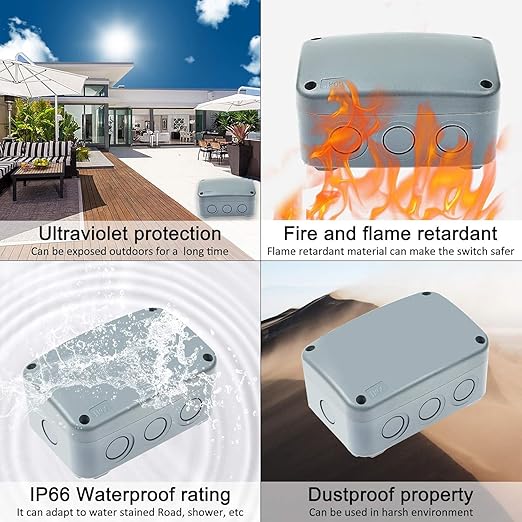NineLeaf Outdoor Junction Box, IP66 Weatherproof Electrical Project Boxes - Image 6
