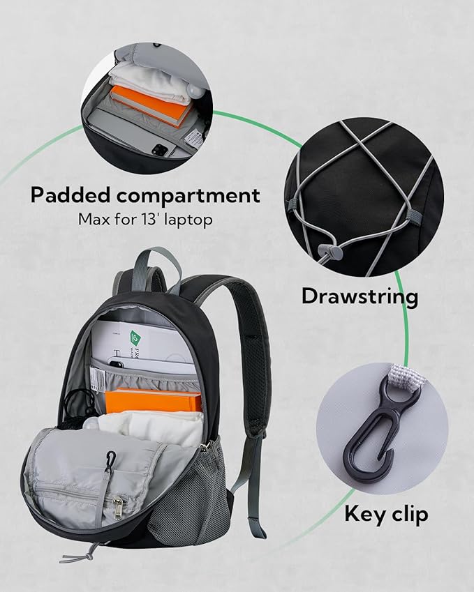 WATERFLY 12L Small Hiking Backpack: Day Pack Lightweight Travel Bag Camping - Image 3