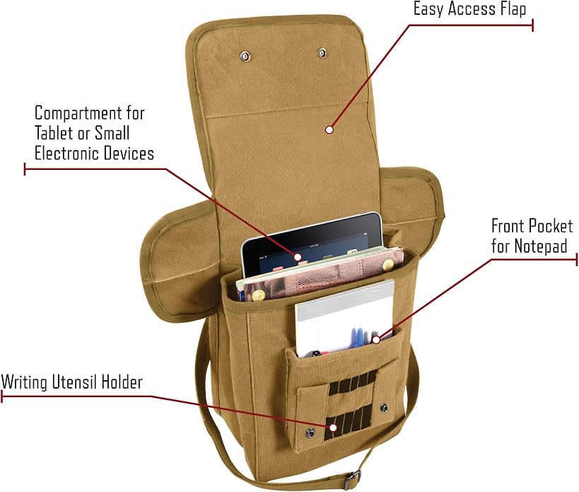 Rothco Canvas Map Case Shoulder Bag – Rugged Crossbody EDC Utility Storage - Image 6