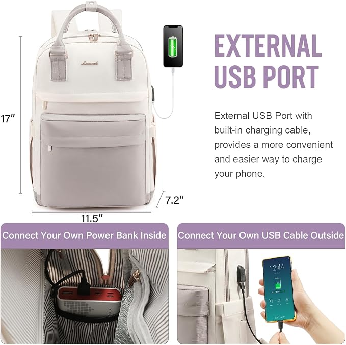 LOVEVOOK Laptop Backpack for Women 15.6 Inch Laptop Bag - Image 5