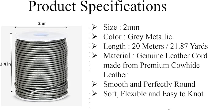 GENIQUE Real/Genuine Round Leather String Cord - Image 3