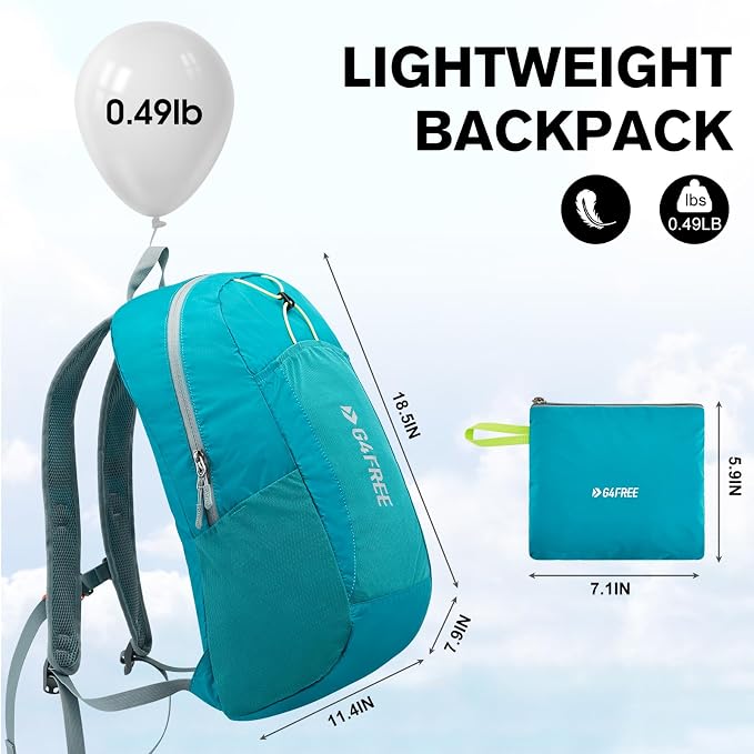 G4Free 24L Lightweight Packable Hiking Backpack Small Sport Travel Daypack - Image 2