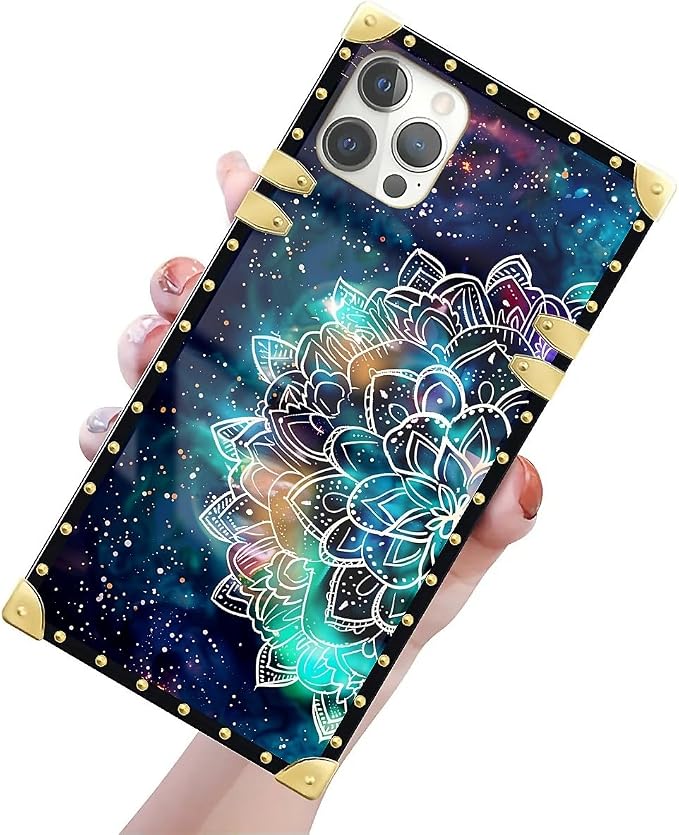 Compatible with iPhone 12 Pro Max Case, Starry Sky Colourful Mandala Luxury - Image 3