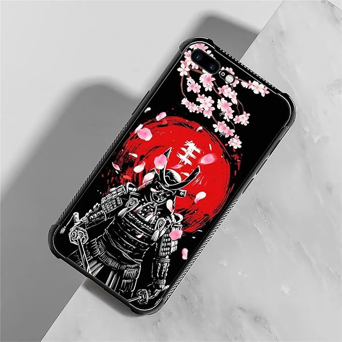 for iPhone 7/8 Case, Sakura Japanese Samurai Pattern Graphic Design Girl Boy - Image 7