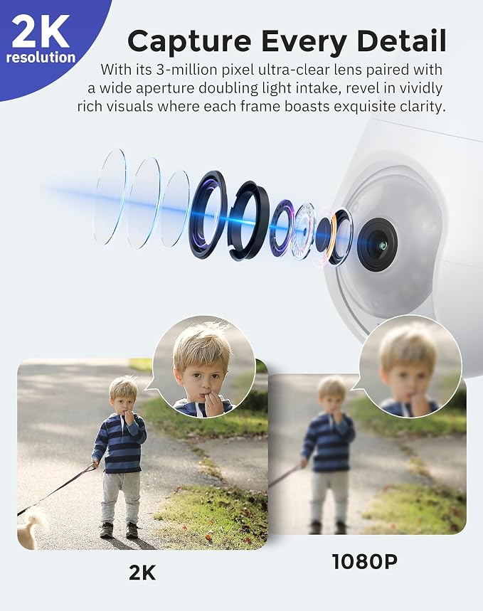 Hugolog 2K 3MP Light Bulb Security Camera 5G& 2.4GHz WiFi, 360° Wireless - Image 6