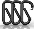 Heavy Duty Carabiner Clip, Steel Carabiners 1100lbs 3" D Shaped Spring Hook by SUPOLOGY
