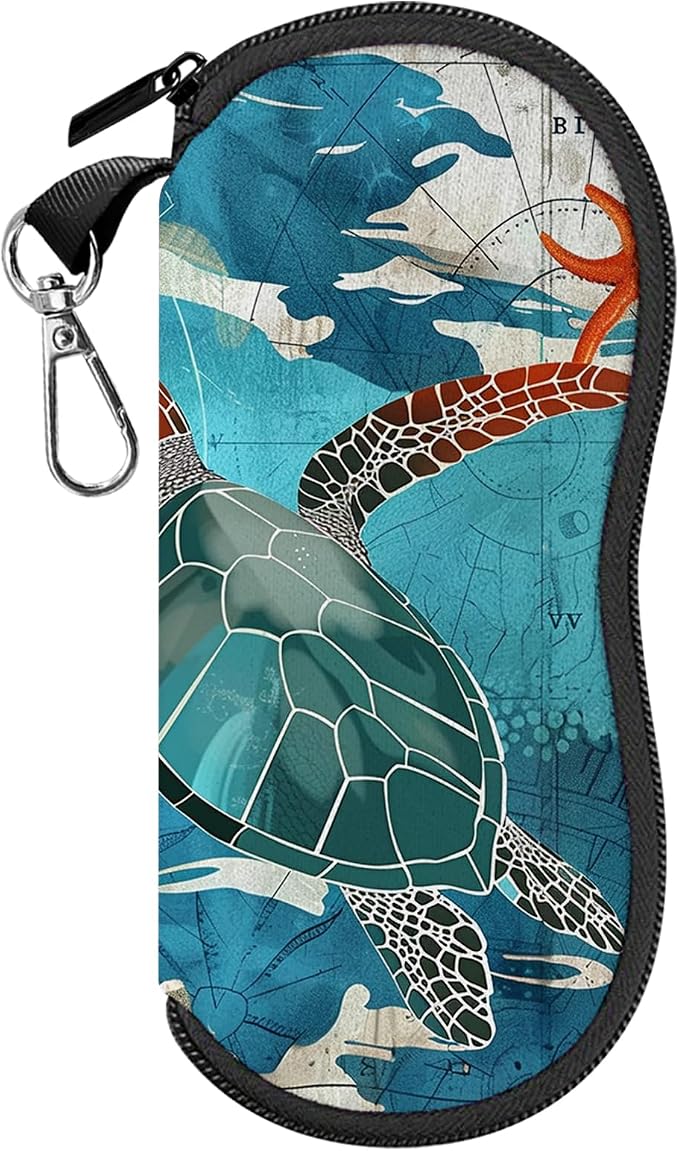 Glasses Case Sunglasses Eyeglass Soft Case Zipper Light Neoprene Pouch by Cabreche