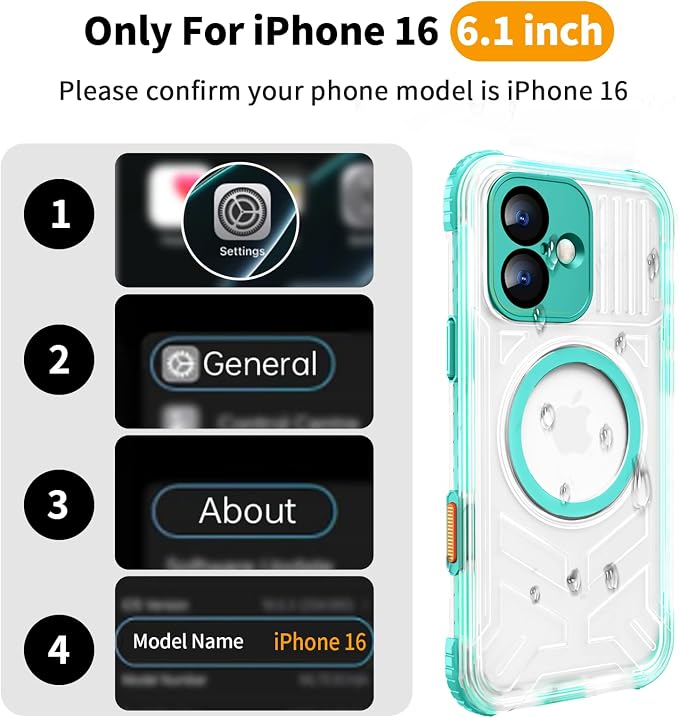 for iPhone 16 Waterproof Case, Compatible - Image 2