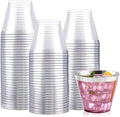 I00000 100PCS Silver Plastic Cups, 9 oz Clear Plastic Cups by I00000