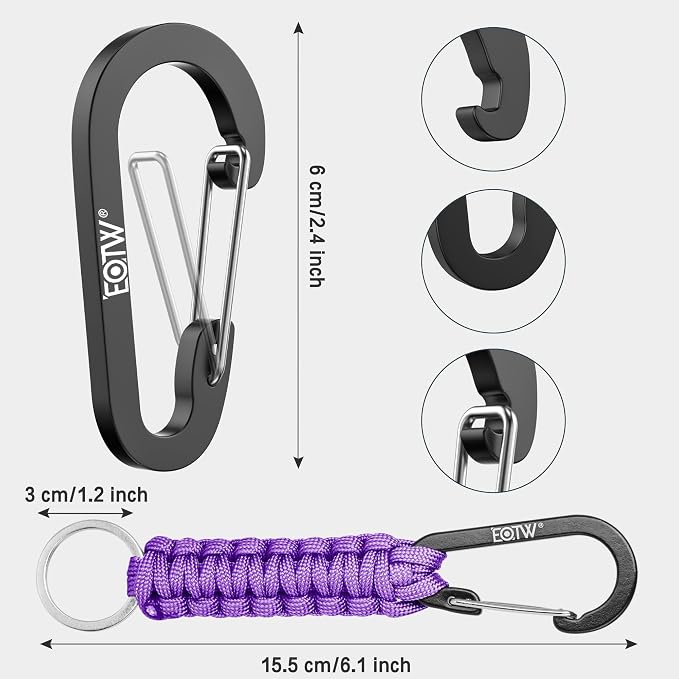 EOTW Paracord Keychain for Men Women Paracord Carabiner Backpack Keychain - Image 6