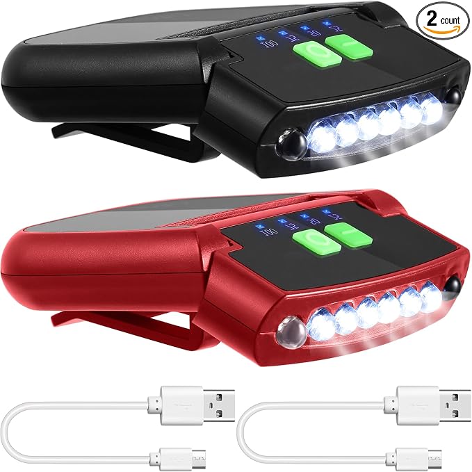 Mudder LED Clip on Cap Lights USB Rechargeable Cap Flashlight Clip Waterproof by Mudder