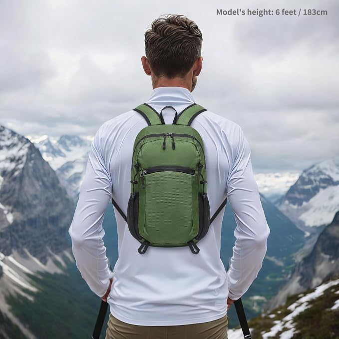 Hiking Daypack Packable, Camping Backpack Water Resistant Lightweight Polyester - Image 7