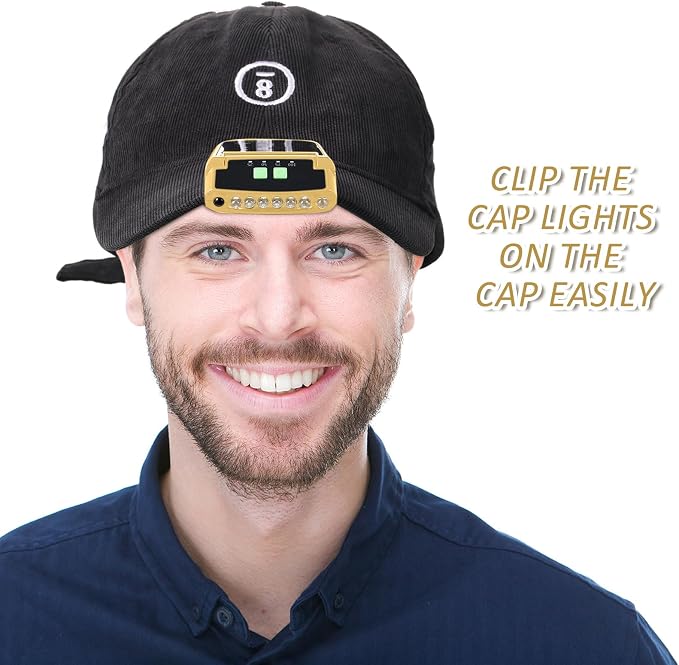 Mudder LED Clip on Cap Lights USB Rechargeable Cap Flashlight Clip Waterproof - Image 6