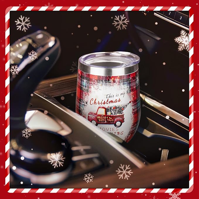 Christmas Wine Tumbler 12 oz Christmas Stainless Steel Wine Glass - Image 6