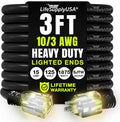 3ft Outdoor/Indoor Extension Cord 10/3 Gauge Ultra Heavy Duty 3 Prong SJTW by LifeSupplyUSA