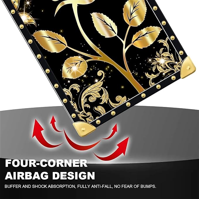 Compatible with iPhone XR Case, Shine Gold Rose Luxury Golden Decoration - Image 6