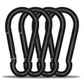Large Carabiner Clip Hook, 5.5 inch 4 pcs Black Heavy Duty Spring Snap Hook Key by KINLINK