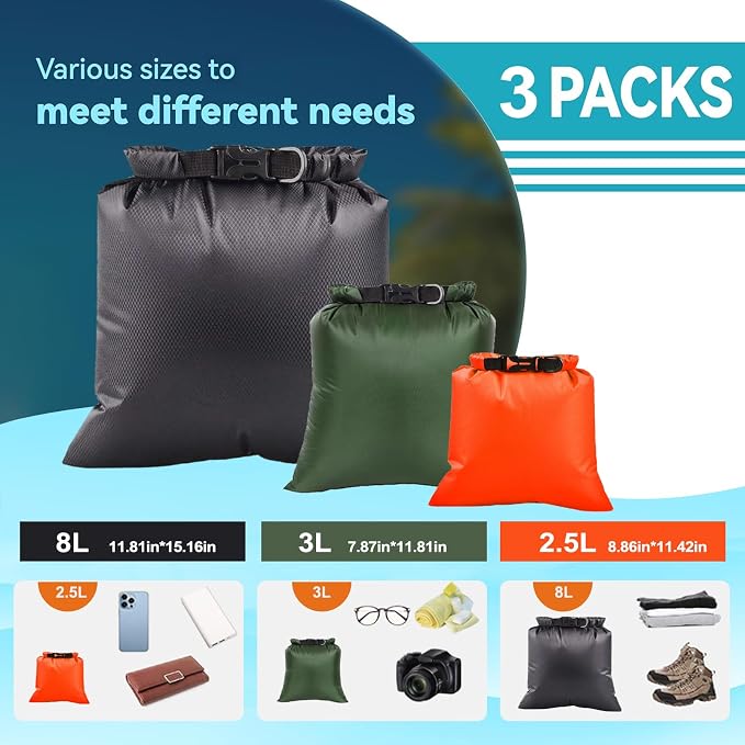 6PCS Dry Bags Waterproof, Lightweight Dry Bags - Image 2