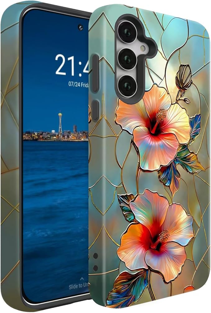 Compatible for Samsung Galaxy S25 FE 5G Case, Dual Layer Heavy Duty 2 in 1 by BSMOSPER