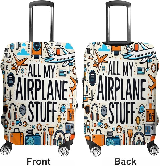 Airplane Travel Accessories Collection Stretch Luggage Cover, Washable Suitcase - Image 3