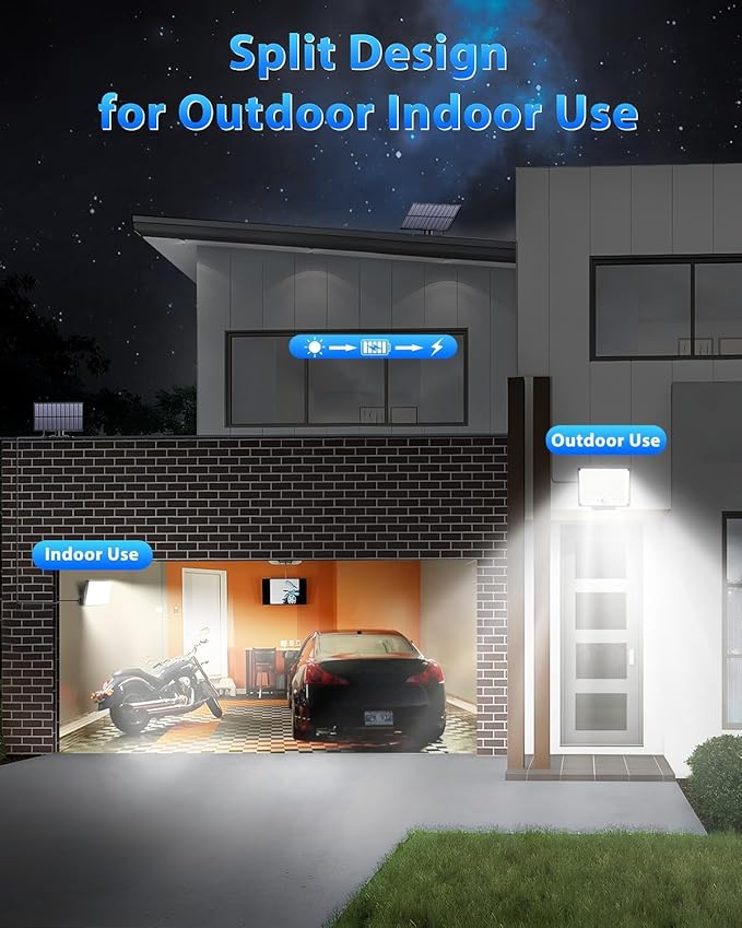 Gusicil Solar Lights for Outside, 172LED 3Modes Split Motion Sensor Outdoor - Image 2