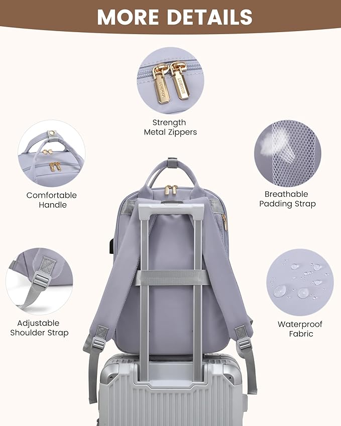 LOVEVOOK Laptop Backpack for Women 15.6 Inch Laptop Bag - Image 8