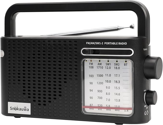 Portable Weather Radio AM FM SW, Wall Plug and Battery Powered, Transistor Radio by Snokauwa