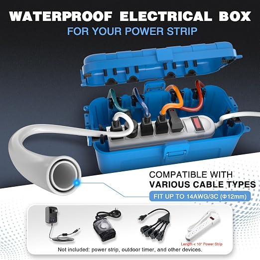 Flemoon Outdoor Electrical Box Waterproof, Medium Weatherproof Electrical Box - Image 2