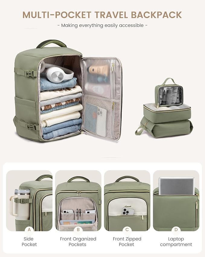 LOVEVOOK Travel Backpack for Women/Men, Personal Item Bag - Image 3