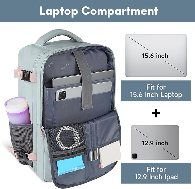 Taygeer Personal Item Backpack for Men Women, Travel Backpack Carry on Luggage - Image 5