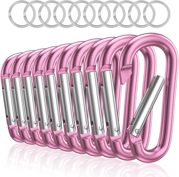 sprookber 3" Aluminum Carabiner D Ring, Caribeener Clips, Spring Snap Hook by Sprookber
