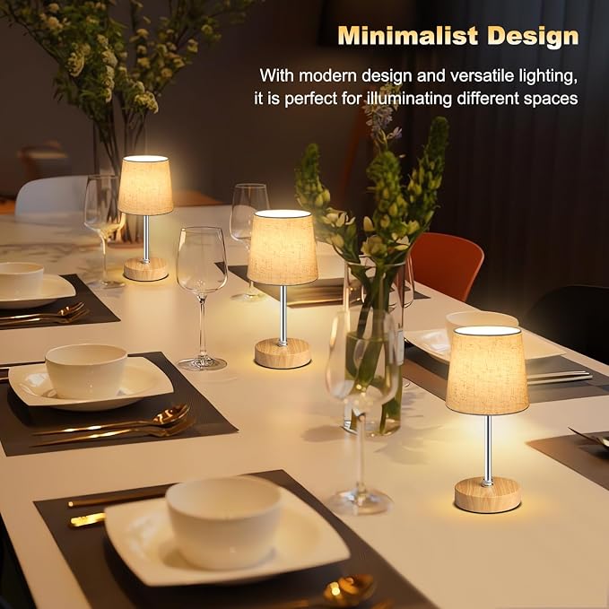Wowag Small Cordless Table Lamp, 5000mAh Rechargeable Battery Operated Desk Lamp - Image 7