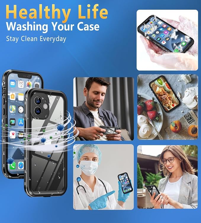 Design for iPhone 12 Case Waterproof, Full Body Underwater Dustproof Shockproof - Image 7