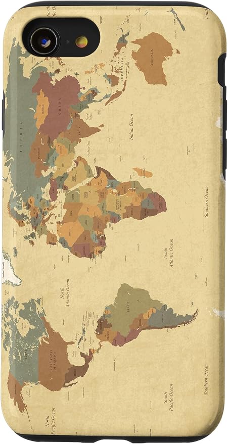 Globe Map Smartphone Cell Cover Gift World Map Pattern Phone Case by Unknown
