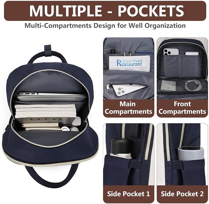 Laptop Backpack for Women, Fits 15.6 Inch Laptop Bag, Fashion Travel Work - Image 3