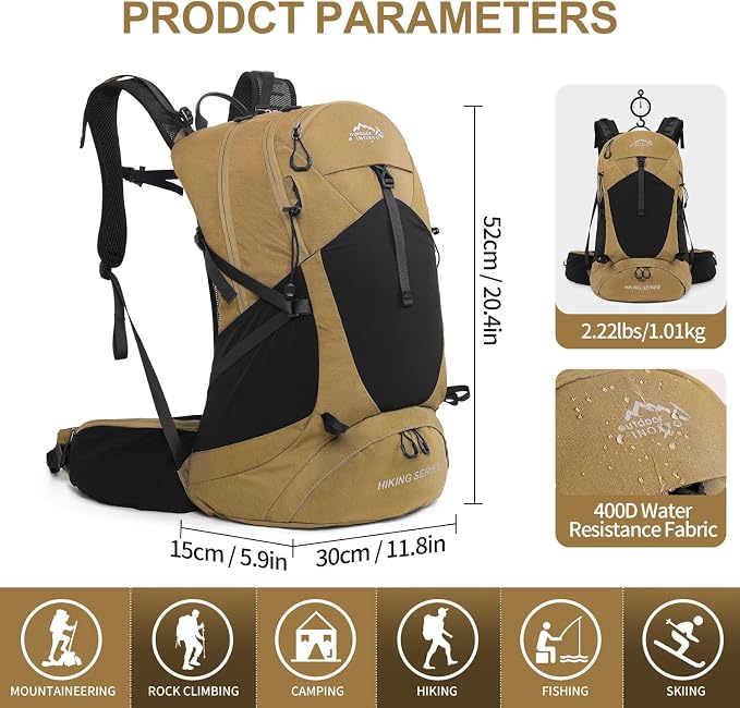 IX INOXTO Hiking Backpack, 26L/40L Waterproof Hiking Daypack - Image 2