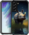 for Samsung Galaxy S21 FE Case, Rhino Water Marshes Pattern Graphic Design Girl by FKBRCL4U