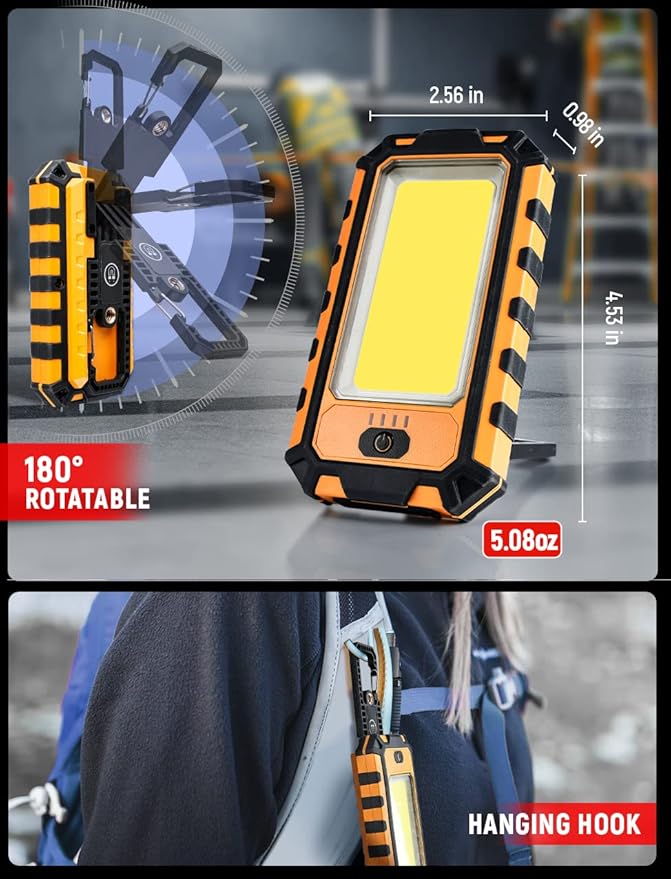 innofox LED Rechargeable Magnetic Work Light 1500Lumens, Hanging Hook 4 - Image 5
