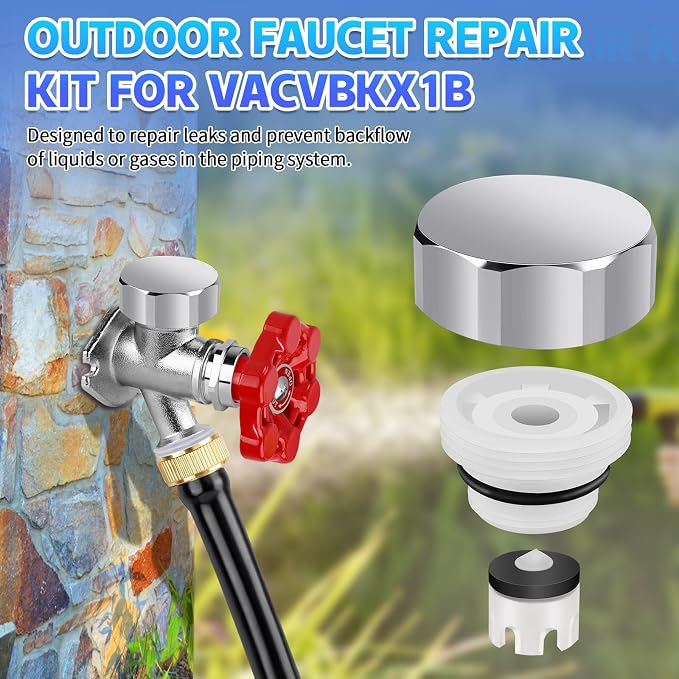 Boltigen 2 Sets Outdoor Faucet Repair Kit, Brass Chromed Vacuum Breaker Outside - Image 7