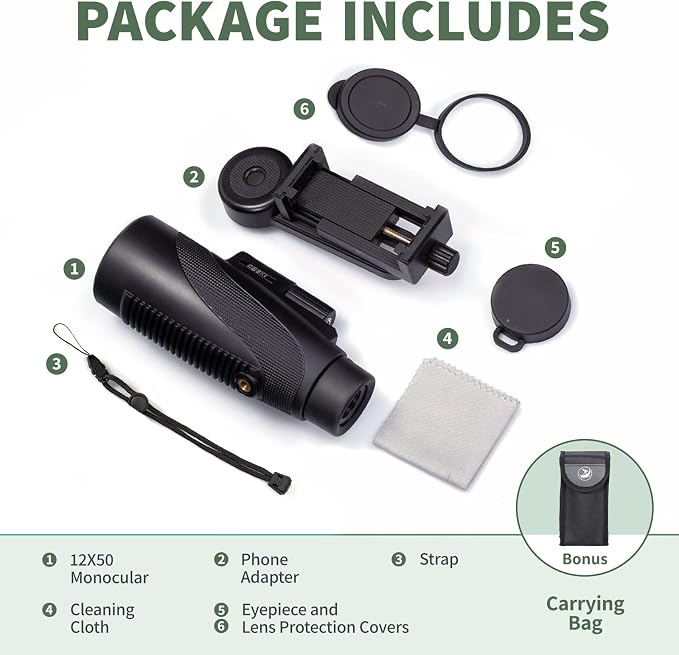 Gosky Titan 12X50 Monocular Telescope - Image 8
