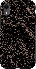 Topography Black & Brown Abstract Pattern Topographic Map Case by Unknown