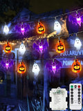 Halloween String Lights, 3D Pumpkin Bat Ghost Fairy Lights Battery Operated by EXF