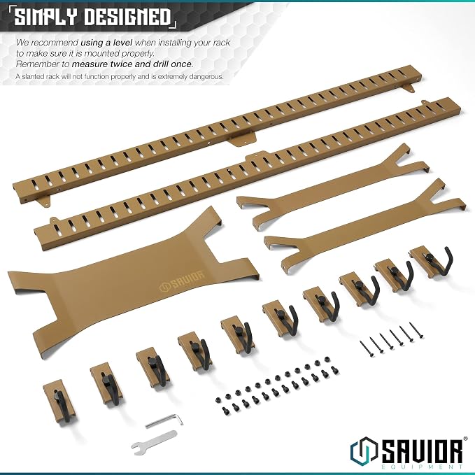 Savior Equipment Horizontal Steel Wall Mount Firearm Rifle Display Rack - Image 6