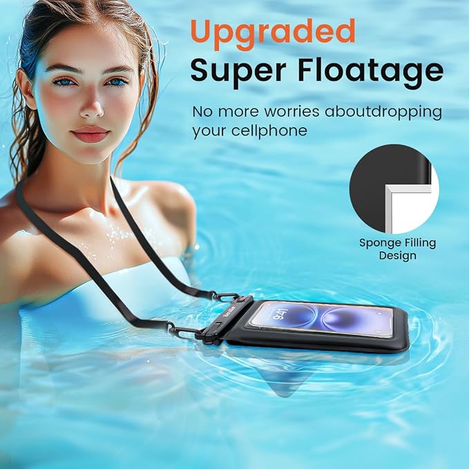Floating Waterproof Phone Pouch 2 Pack, IPX8 Waterproof Phone Case - Image 6