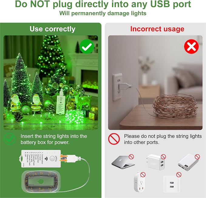 HXWEIYE Rechargeable Fairy Lights Battery Operated, DIY Timer & 8 Modes - Image 2