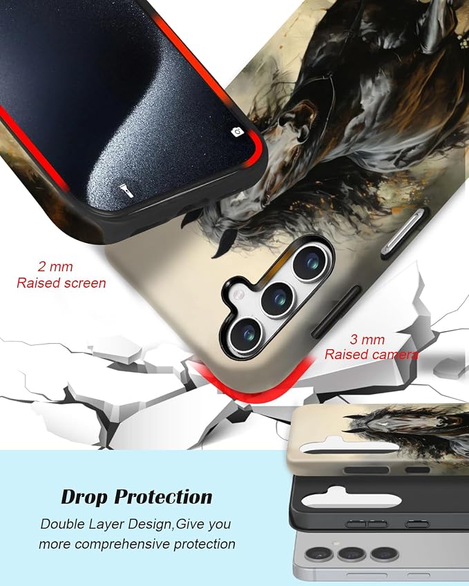 Compatible for Samsung Galaxy A37 5G Case, Dual Layer Heavy Duty 2 in 1 - Image 3