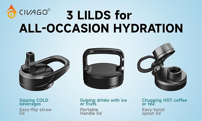 CIVAGO 24 oz Insulated Water Bottle - Image 3