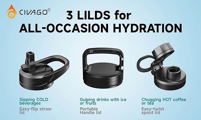 CIVAGO 22 oz Insulated Water Bottle - Image 2