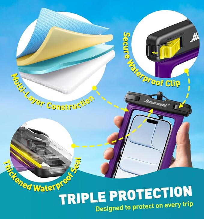 Hiearcool Universal Waterproof Phone Pouch, Dry Bag Compatible - Image 6