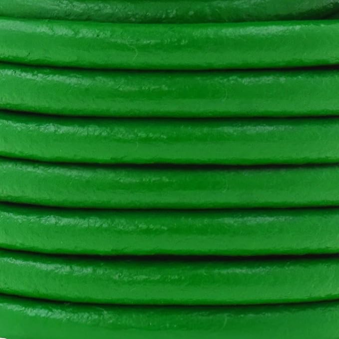 Mandala Crafts Round Genuine Green Leather Cord - Image 3